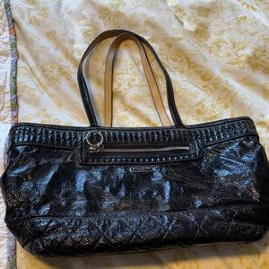 Coach Black Patent Leather Tote